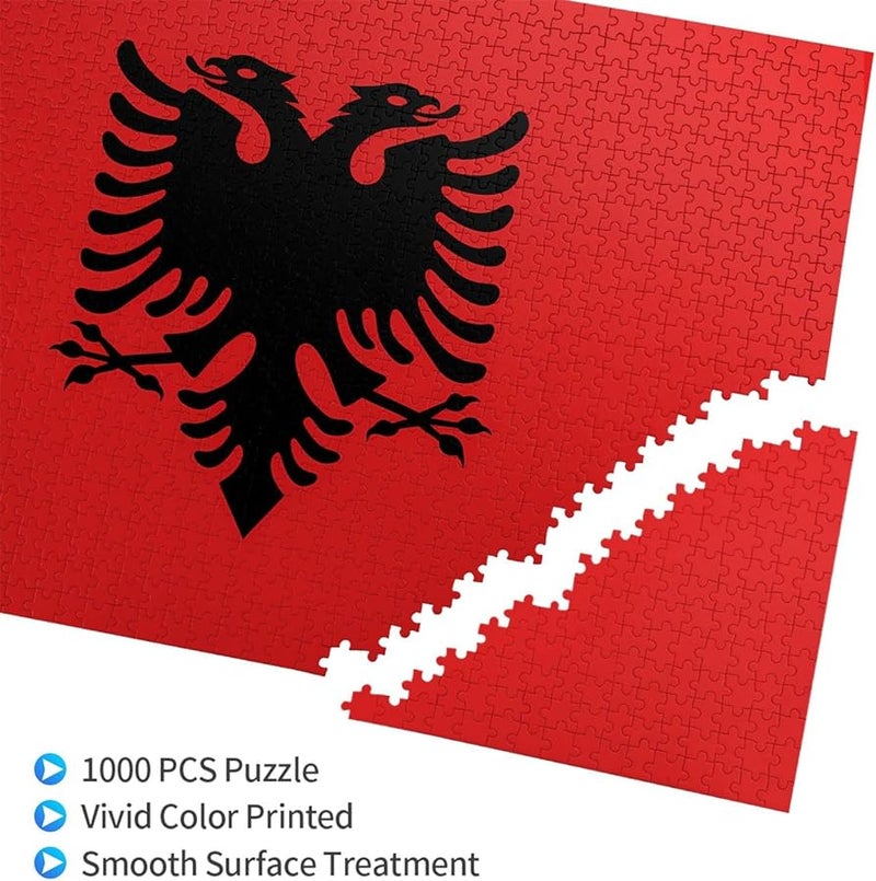 لغز علم ألبانيا 1000 قطعة للكبار ديكور المنزل 29.5 × 19.7 بوصة - Image 2